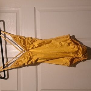 Gold ,Yellowish Strappy Bodysuit Or Swimsuit shimmering With Style & STYLE